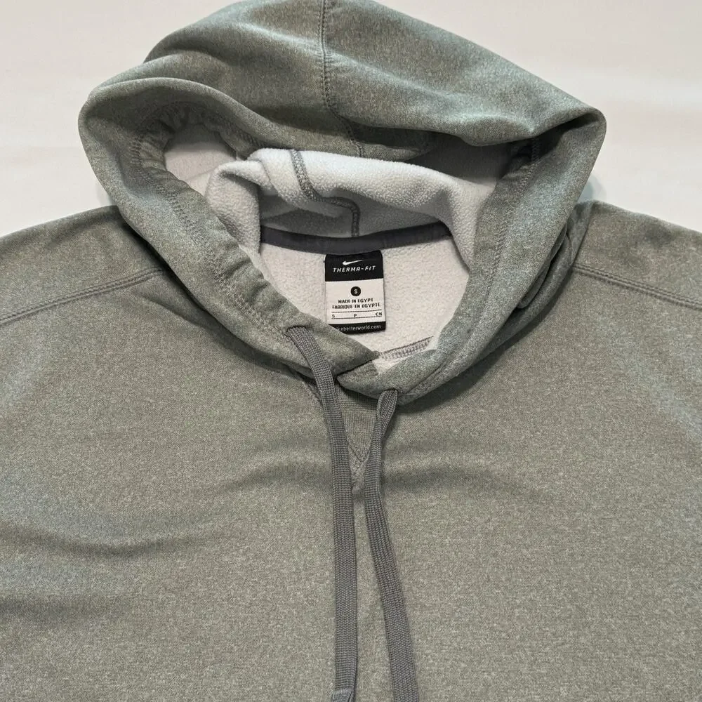 Nike Therma-FIT Gray Pullover Hoodie Small Athletic Sweatshirt Mens Gym